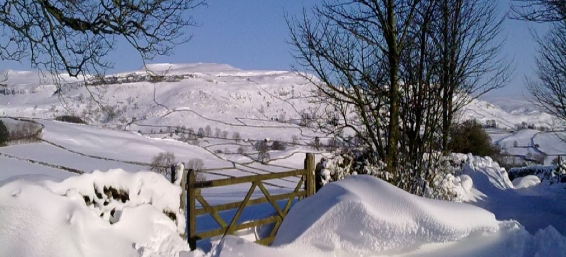 Photograph showing snow in The Dales